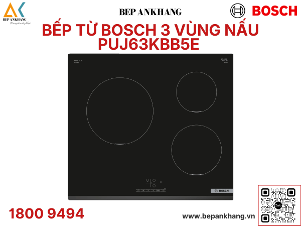 Bếp từ Bosch 3 vùng nấu PUC631BB5E - Made in Spain